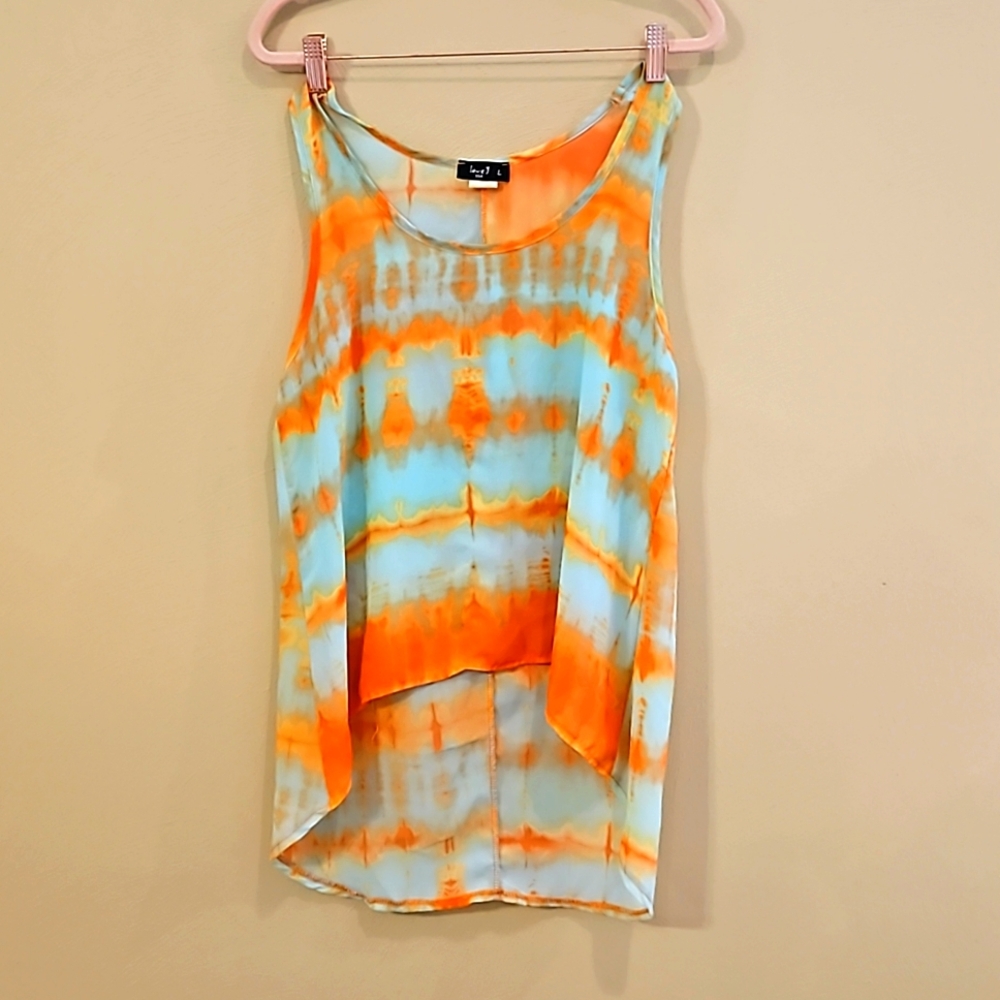 Love J Blue and Orange Tank Top L